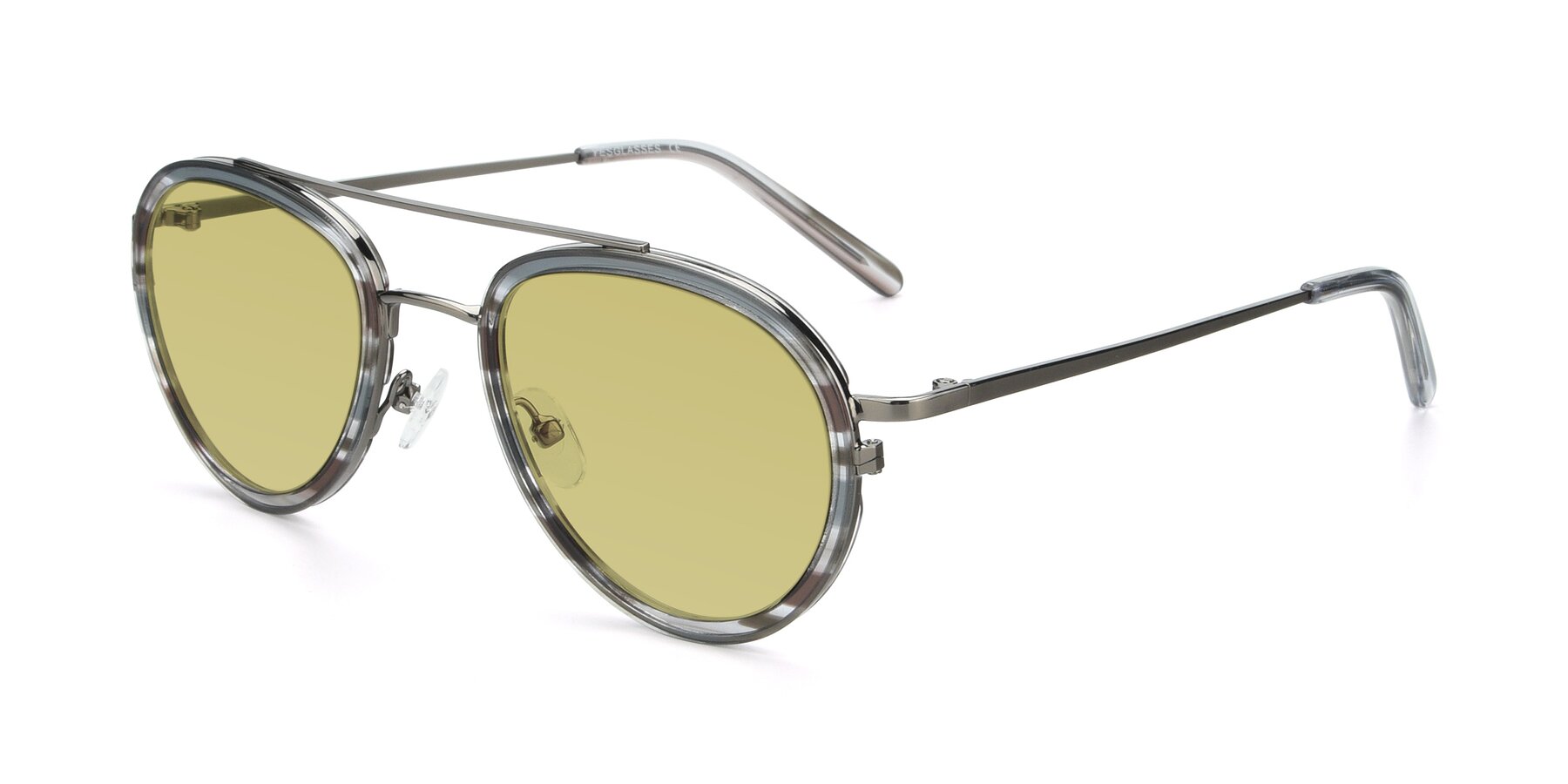 Angle of 9554 in  Gunmetal-Transparent with Medium Champagne Tinted Lenses