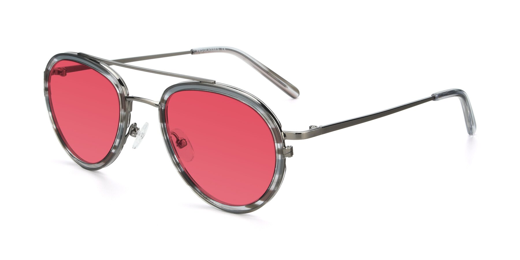 Angle of 9554 in  Gunmetal-Transparent with Red Tinted Lenses