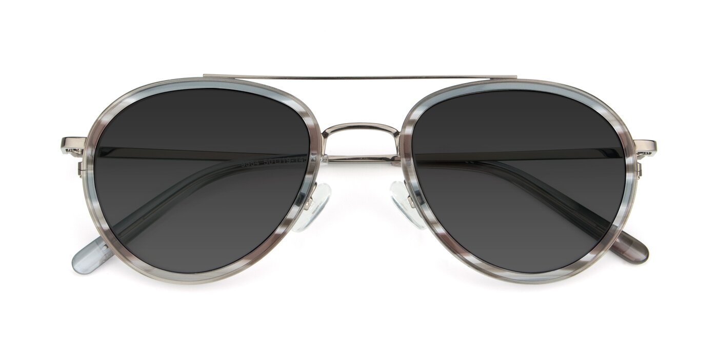 9554 -  Gunmetal / Transparent Tinted Sunglasses