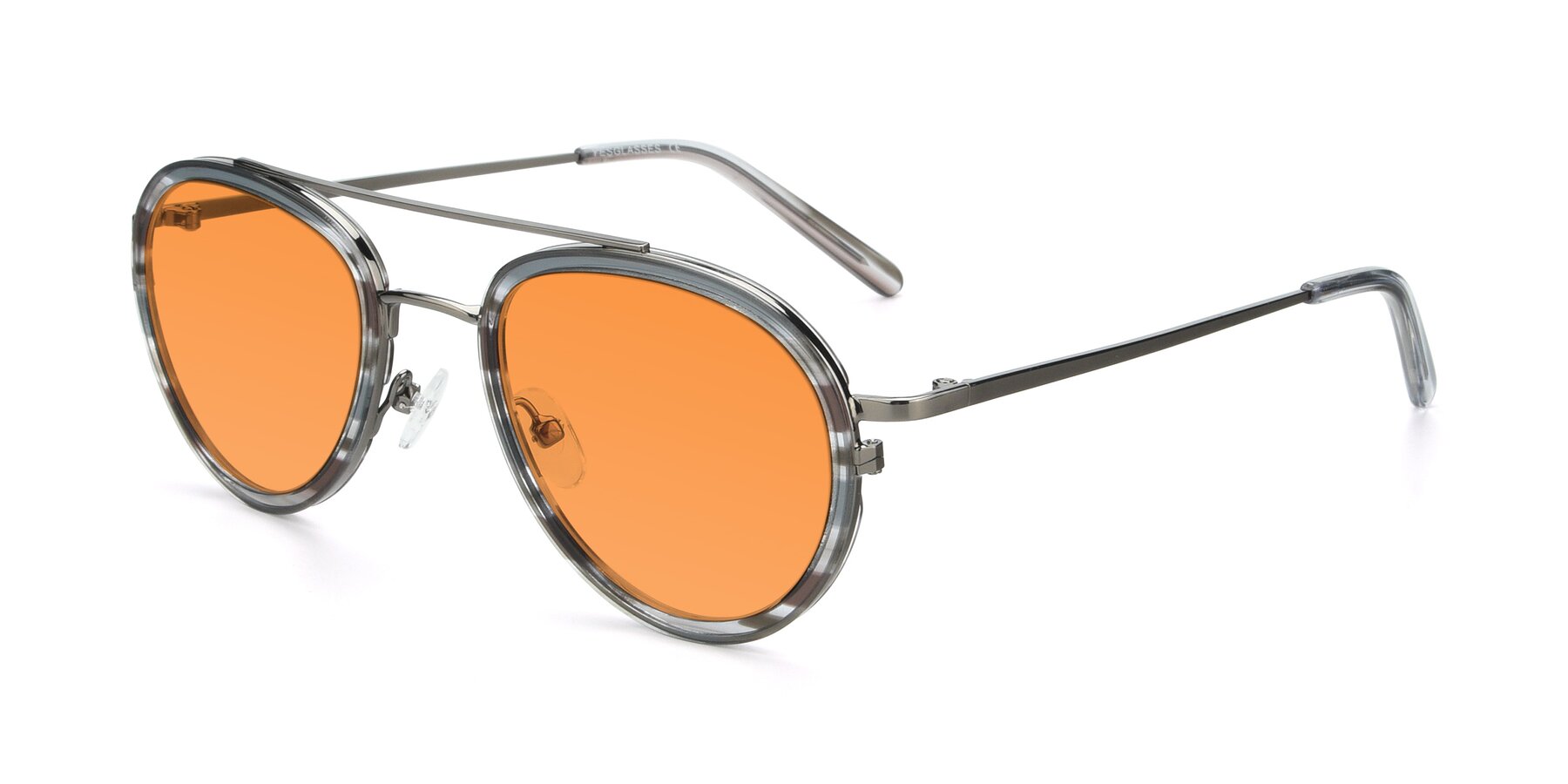 Angle of 9554 in  Gunmetal-Transparent with Orange Tinted Lenses