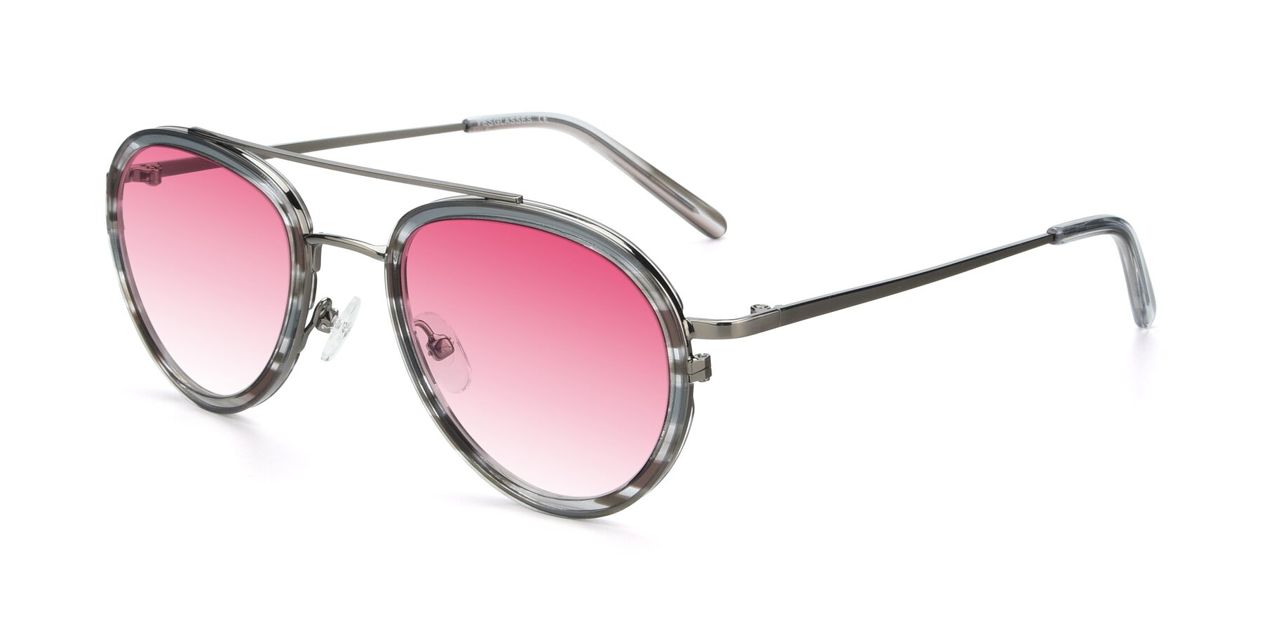Angle of 9554 in  Gunmetal-Transparent with Pink Gradient Lenses