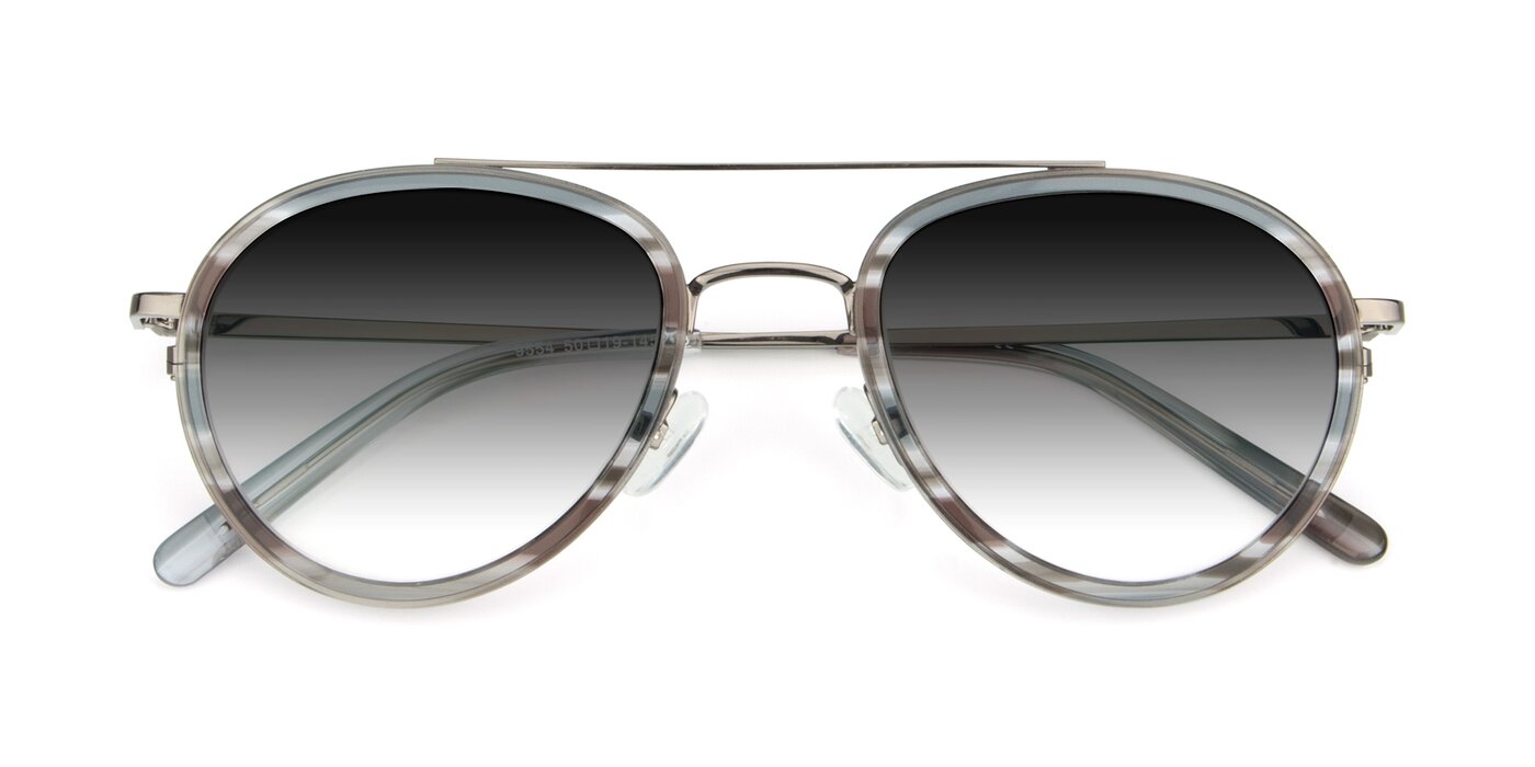 9554 -  Gunmetal / Transparent Gradient Sunglasses