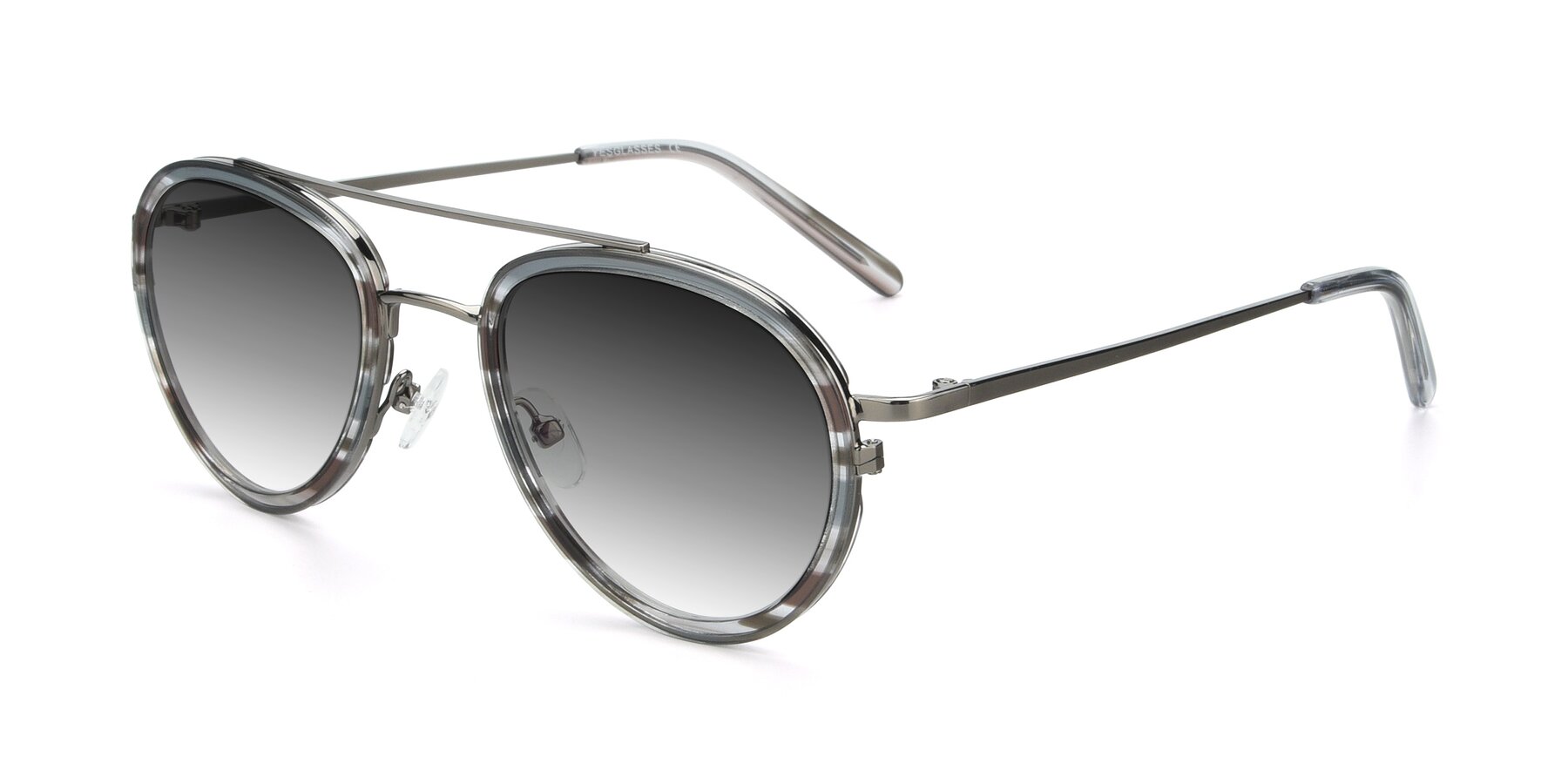 Angle of 9554 in  Gunmetal-Transparent with Gray Gradient Lenses