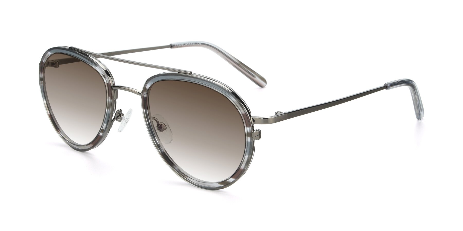 Angle of 9554 in  Gunmetal-Transparent with Brown Gradient Lenses