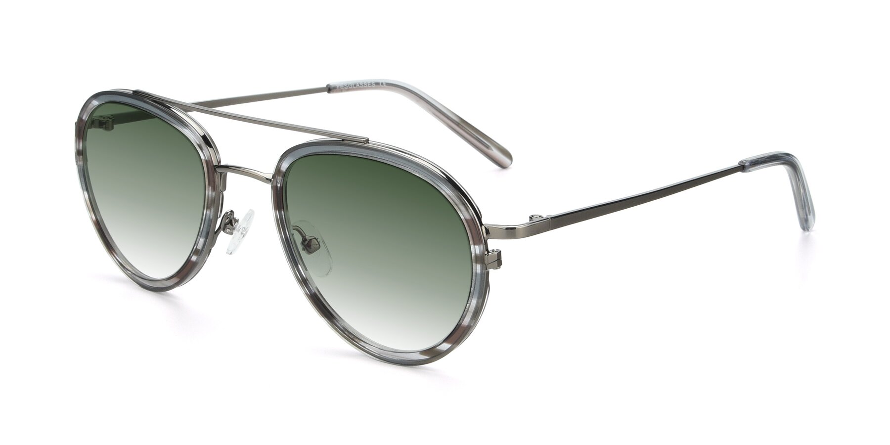 Angle of 9554 in  Gunmetal-Transparent with Green Gradient Lenses