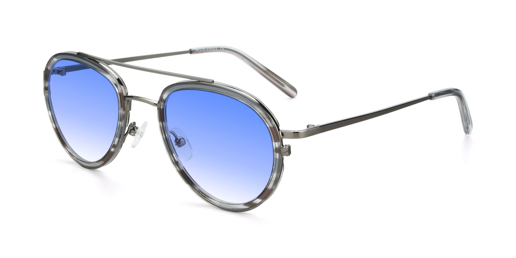 Angle of 9554 in  Gunmetal-Transparent with Blue Gradient Lenses