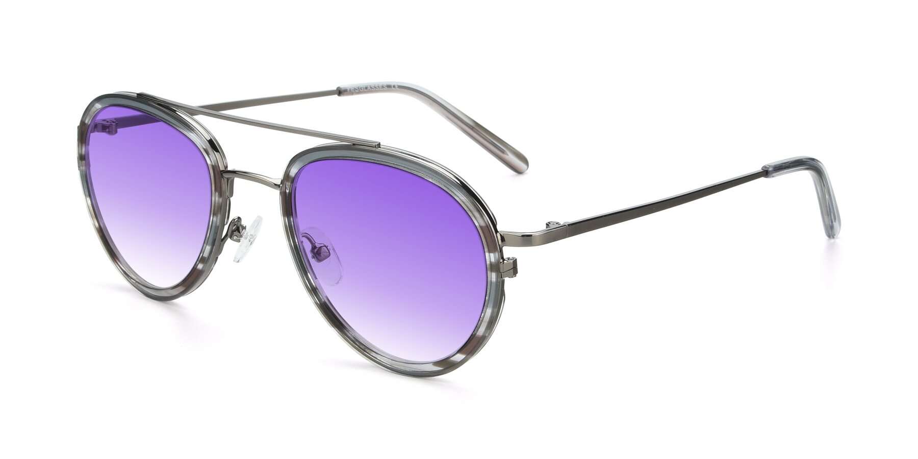 Angle of 9554 in  Gunmetal-Transparent with Purple Gradient Lenses
