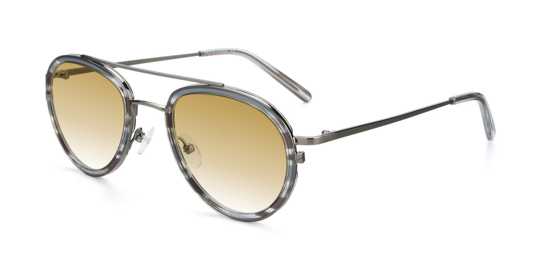 Angle of 9554 in  Gunmetal-Transparent with Champagne Gradient Lenses