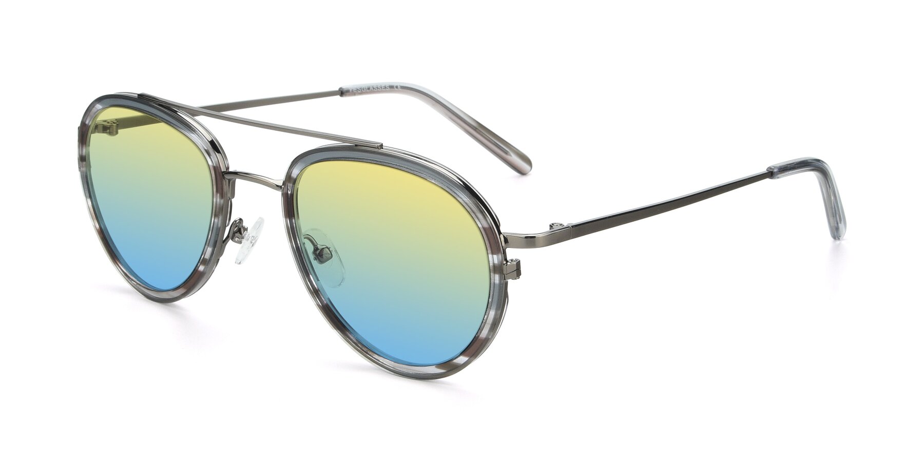 Angle of 9554 in  Gunmetal-Transparent with Yellow / Blue Gradient Lenses
