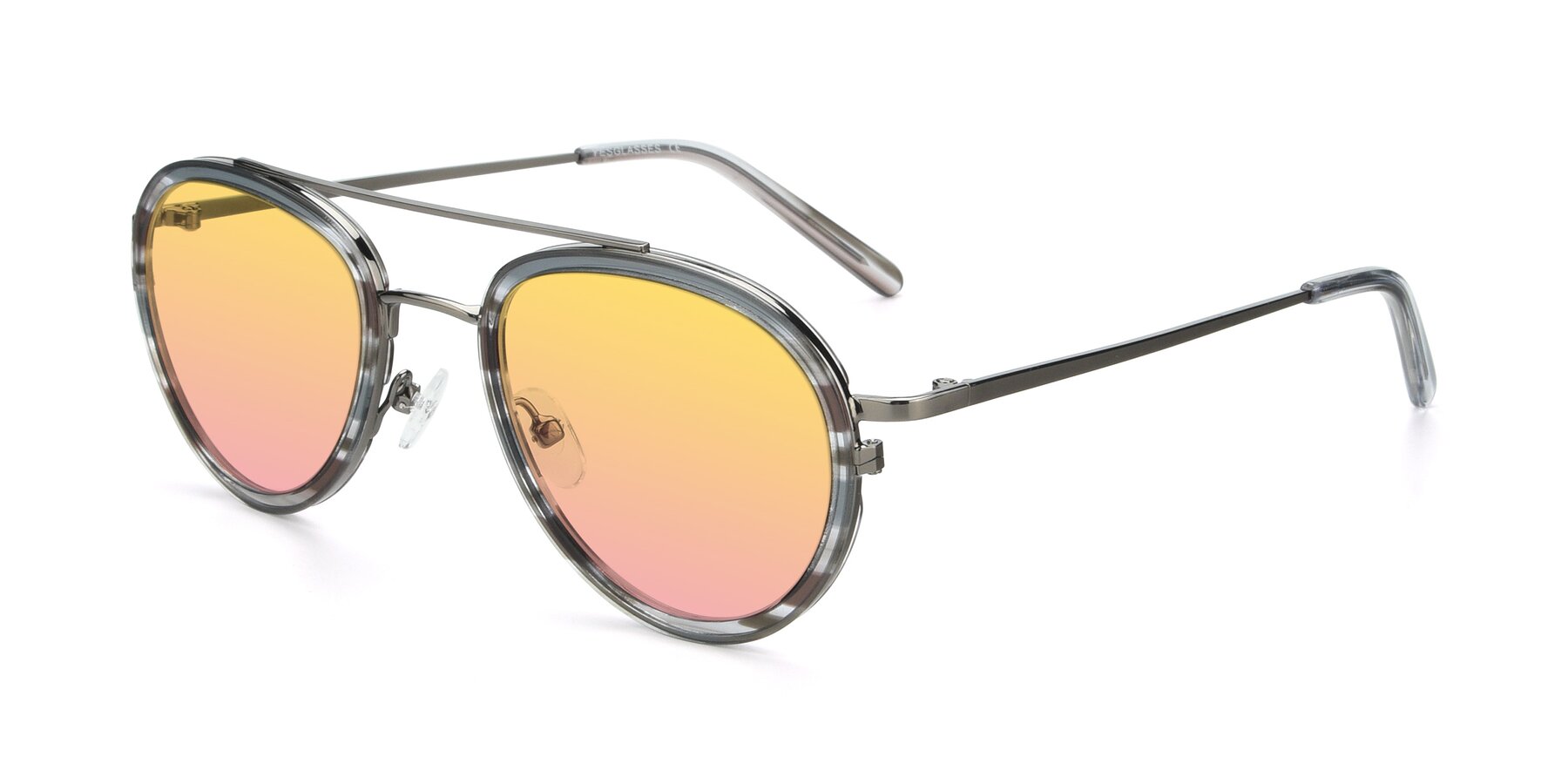 Angle of 9554 in  Gunmetal-Transparent with Yellow / Pink Gradient Lenses