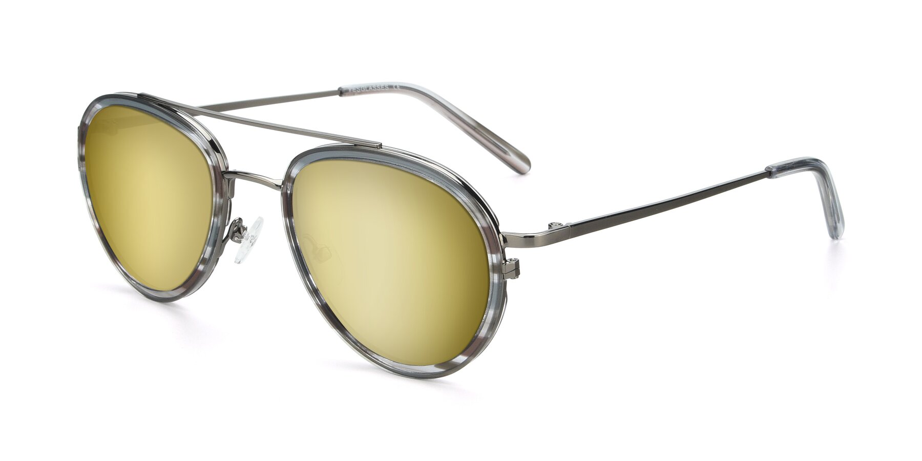 Angle of 9554 in  Gunmetal-Transparent with Gold Mirrored Lenses