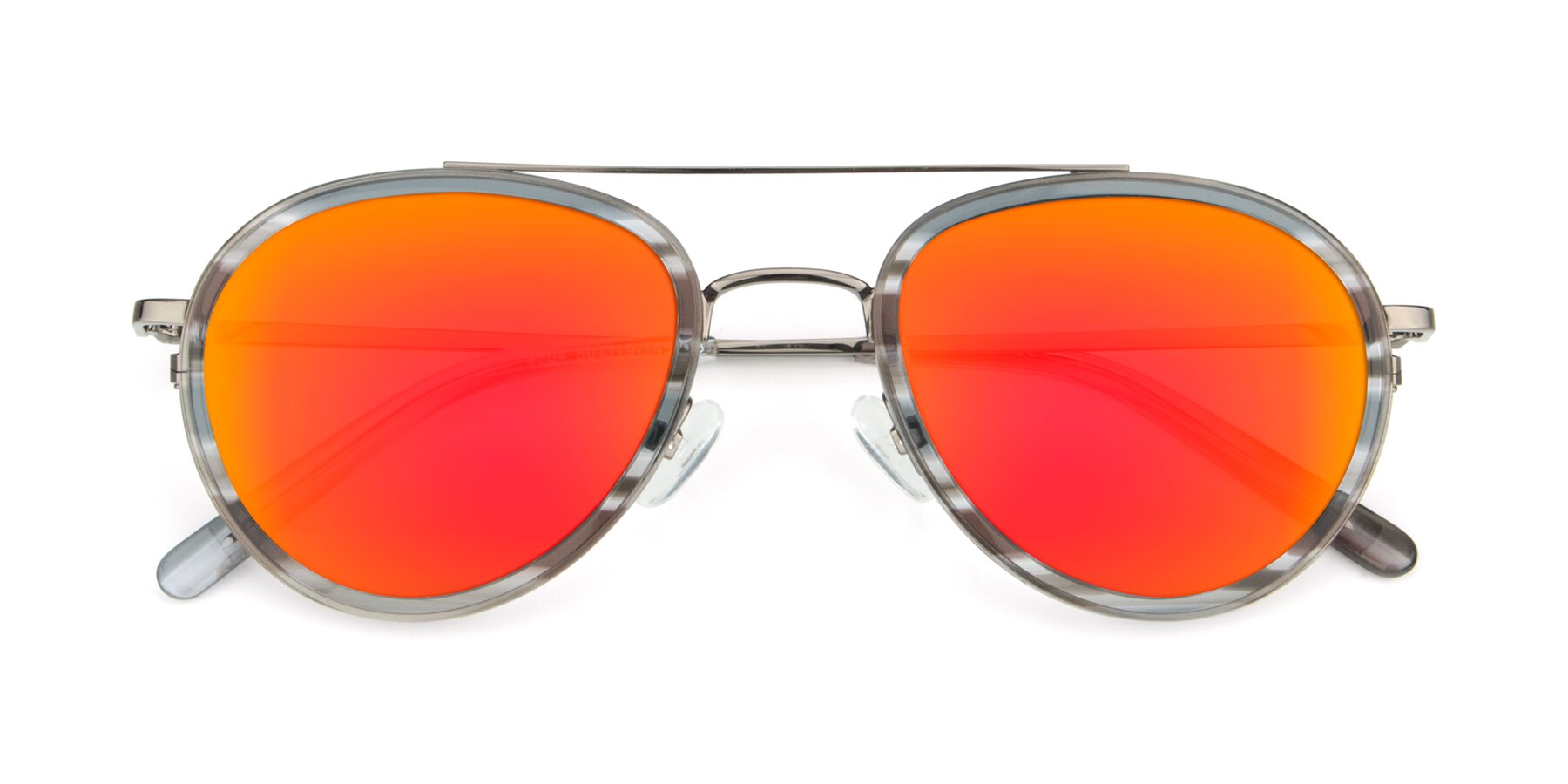 Folded Front of 9554 in  Gunmetal-Transparent with Red Gold Mirrored Lenses