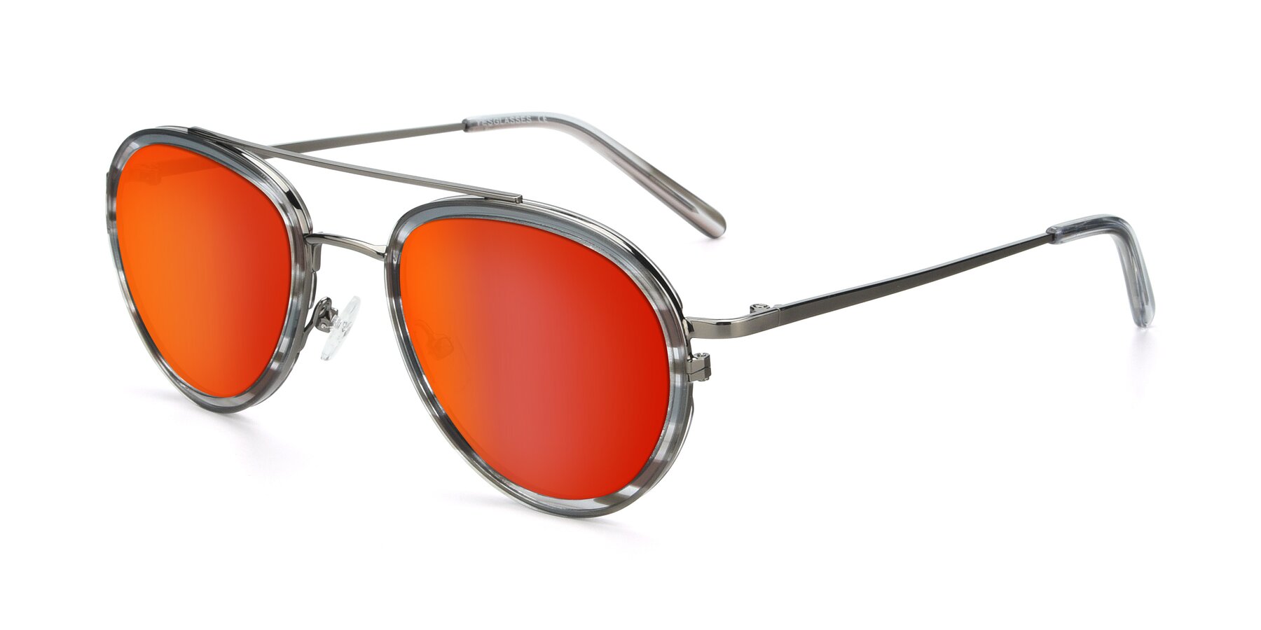Angle of 9554 in  Gunmetal-Transparent with Red Gold Mirrored Lenses