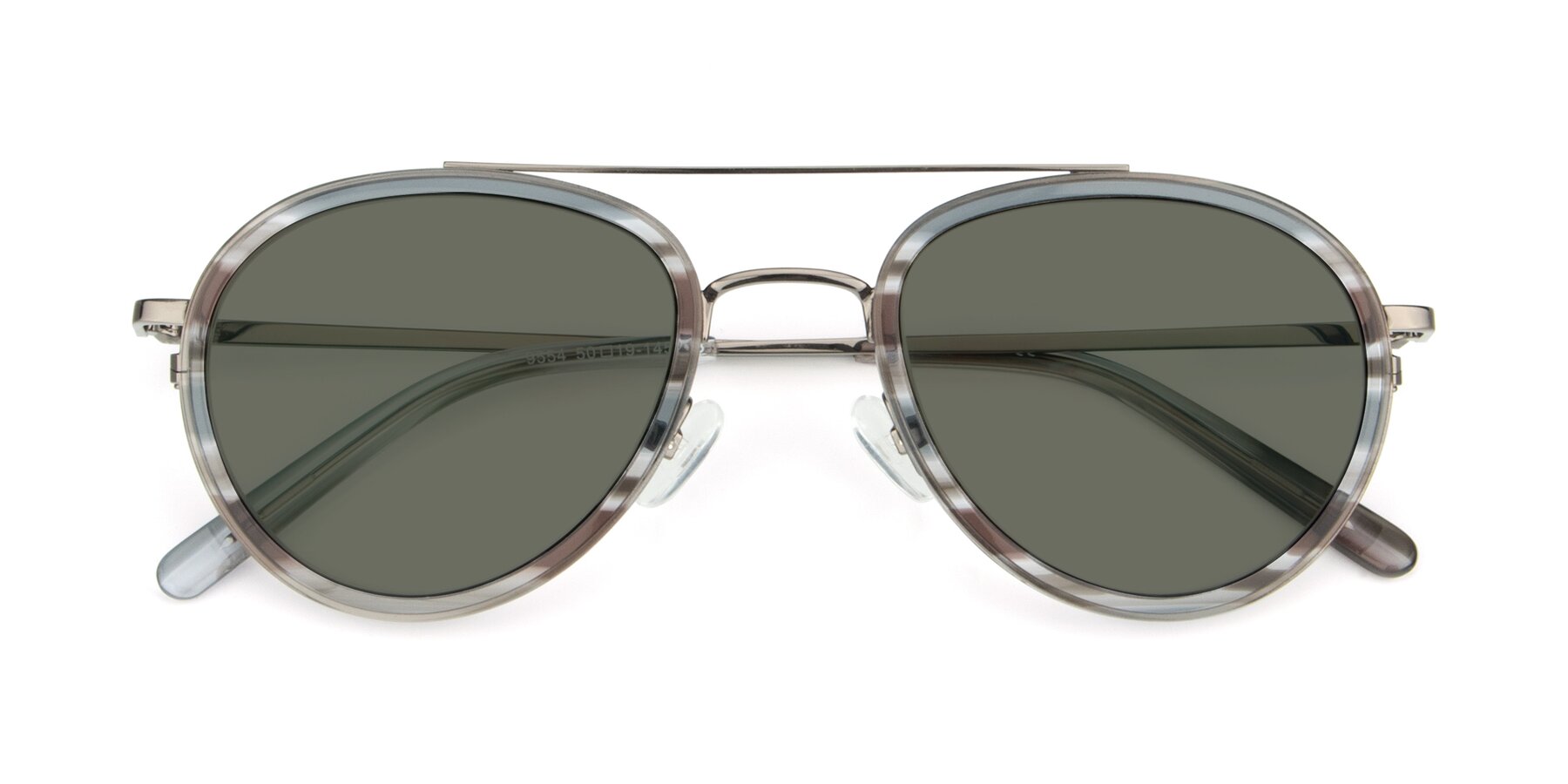 Folded Front of 9554 in  Gunmetal-Transparent with Gray Polarized Lenses