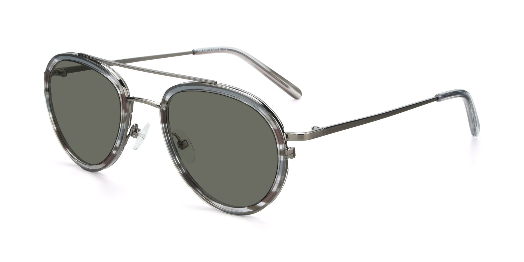 Angle of 9554 in  Gunmetal-Transparent with Gray Polarized Lenses