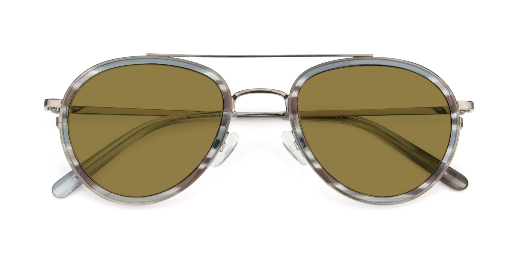 Folded Front of 9554 in  Gunmetal-Transparent with Brown Polarized Lenses