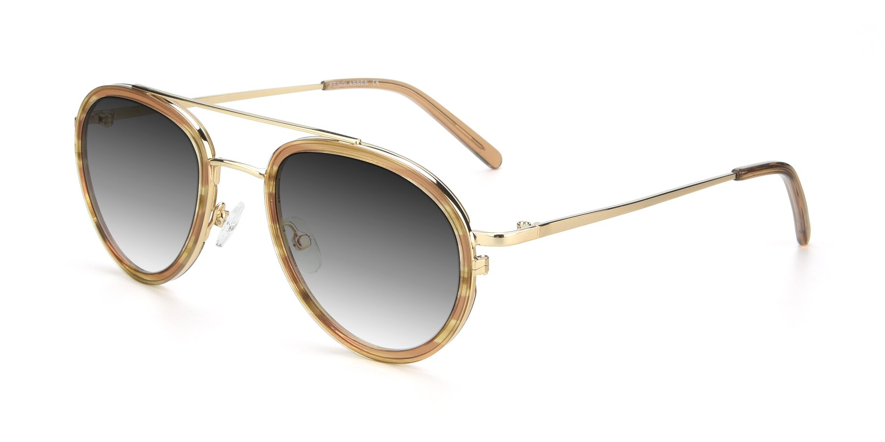 Angle of 9554 in Gold-Caramel with Gray Gradient Lenses