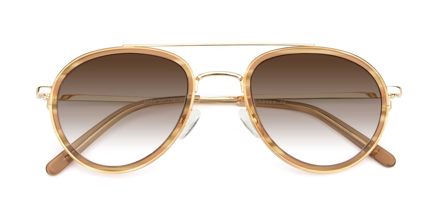 9554 - Gold / Caramel Gradient Sunglasses