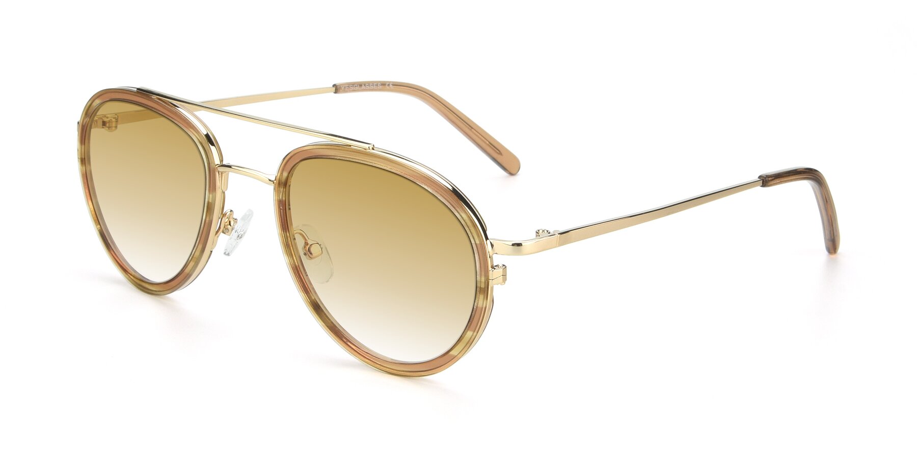 Angle of 9554 in Gold-Caramel with Champagne Gradient Lenses