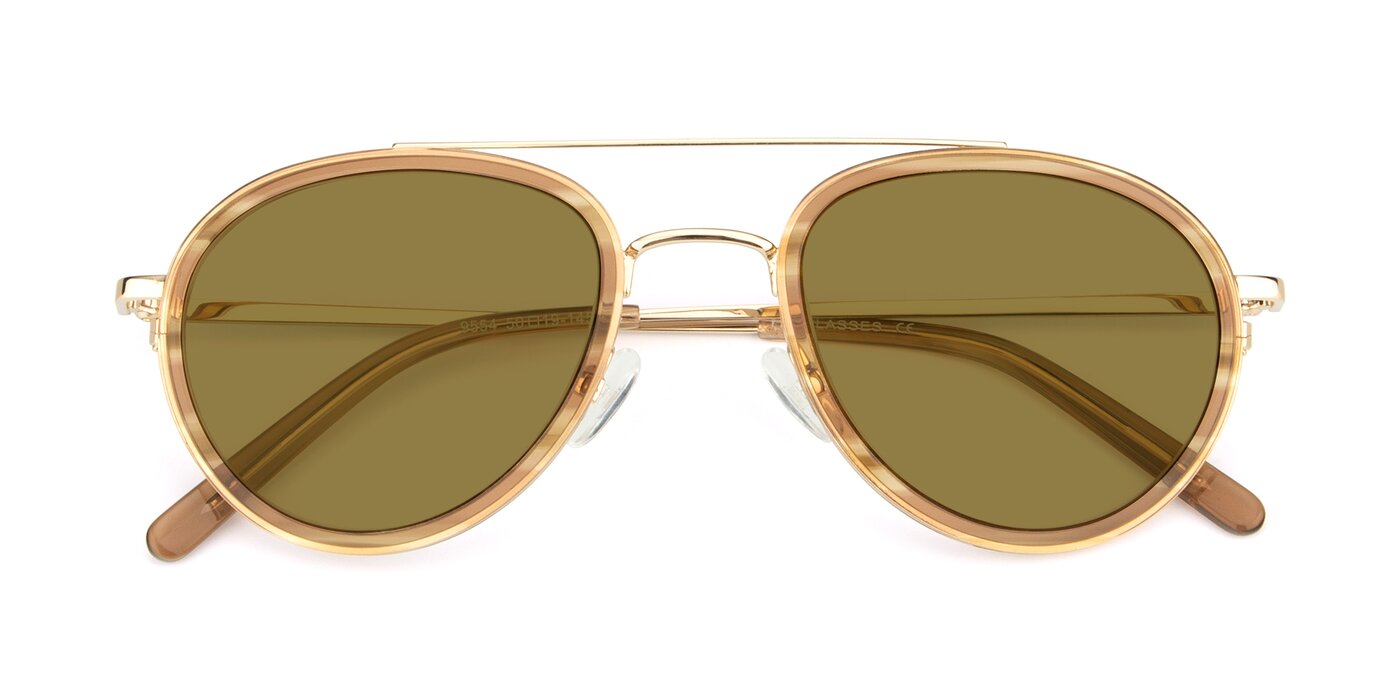9554 - Gold / Caramel Polarized Sunglasses