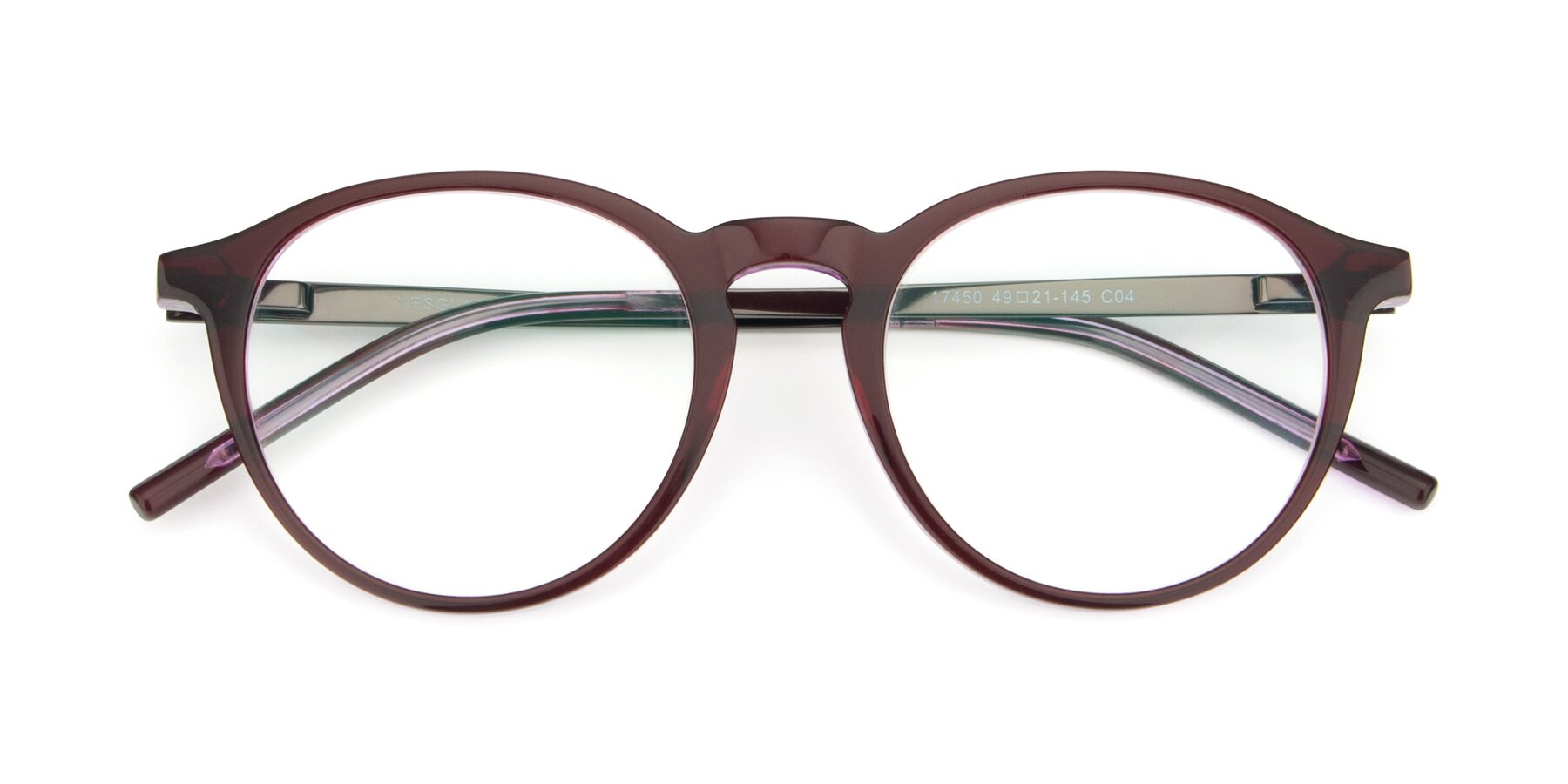 Purple HornRimmed Keyhole Bridge Round Eyeglasses 17450