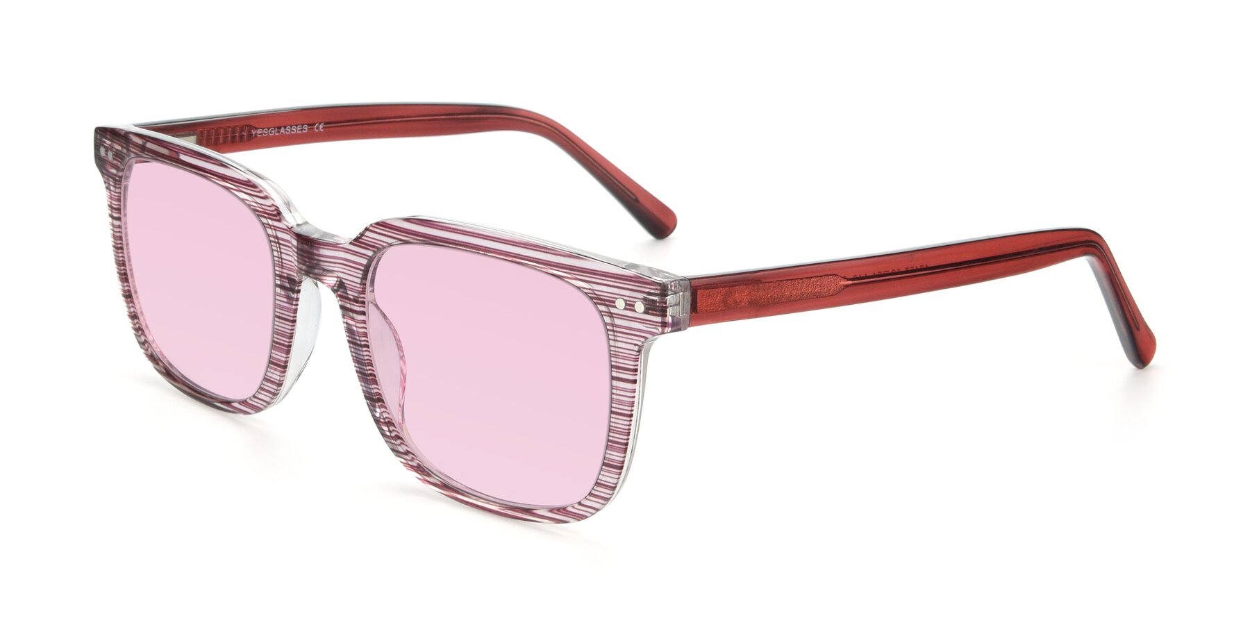 Angle of 17457 in Stripe Purple with Light Pink Tinted Lenses