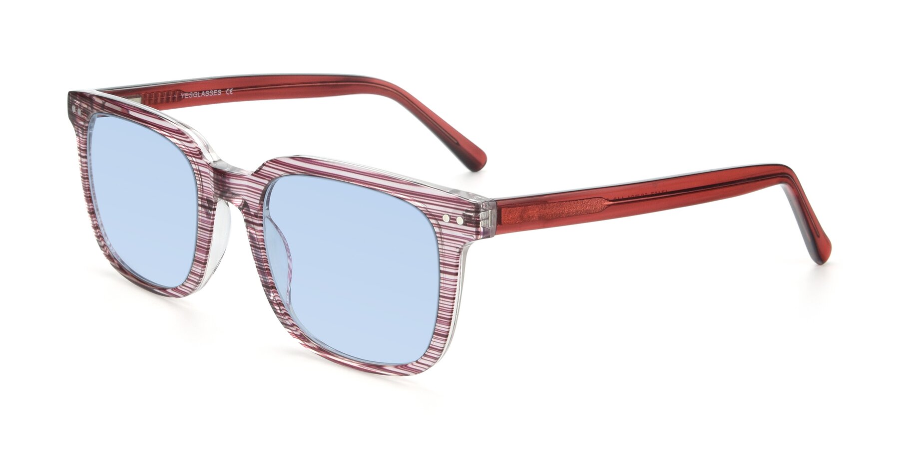 Angle of 17457 in Stripe Purple with Light Blue Tinted Lenses