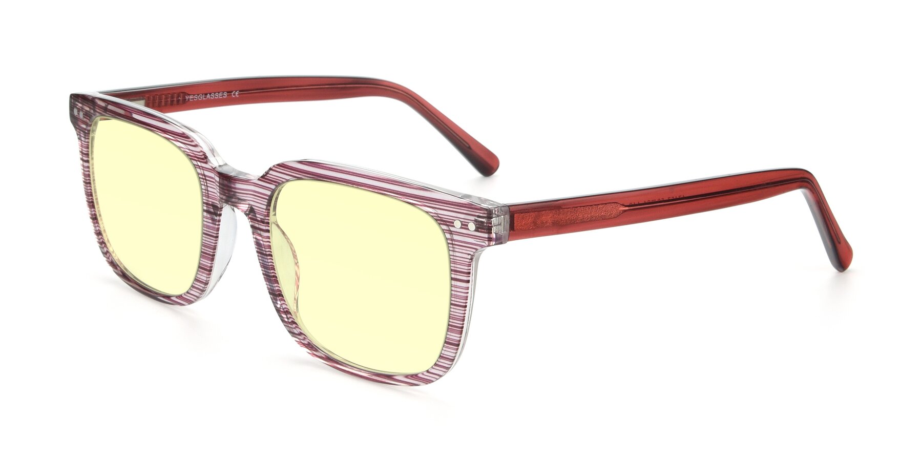 Angle of 17457 in Stripe Purple with Light Yellow Tinted Lenses