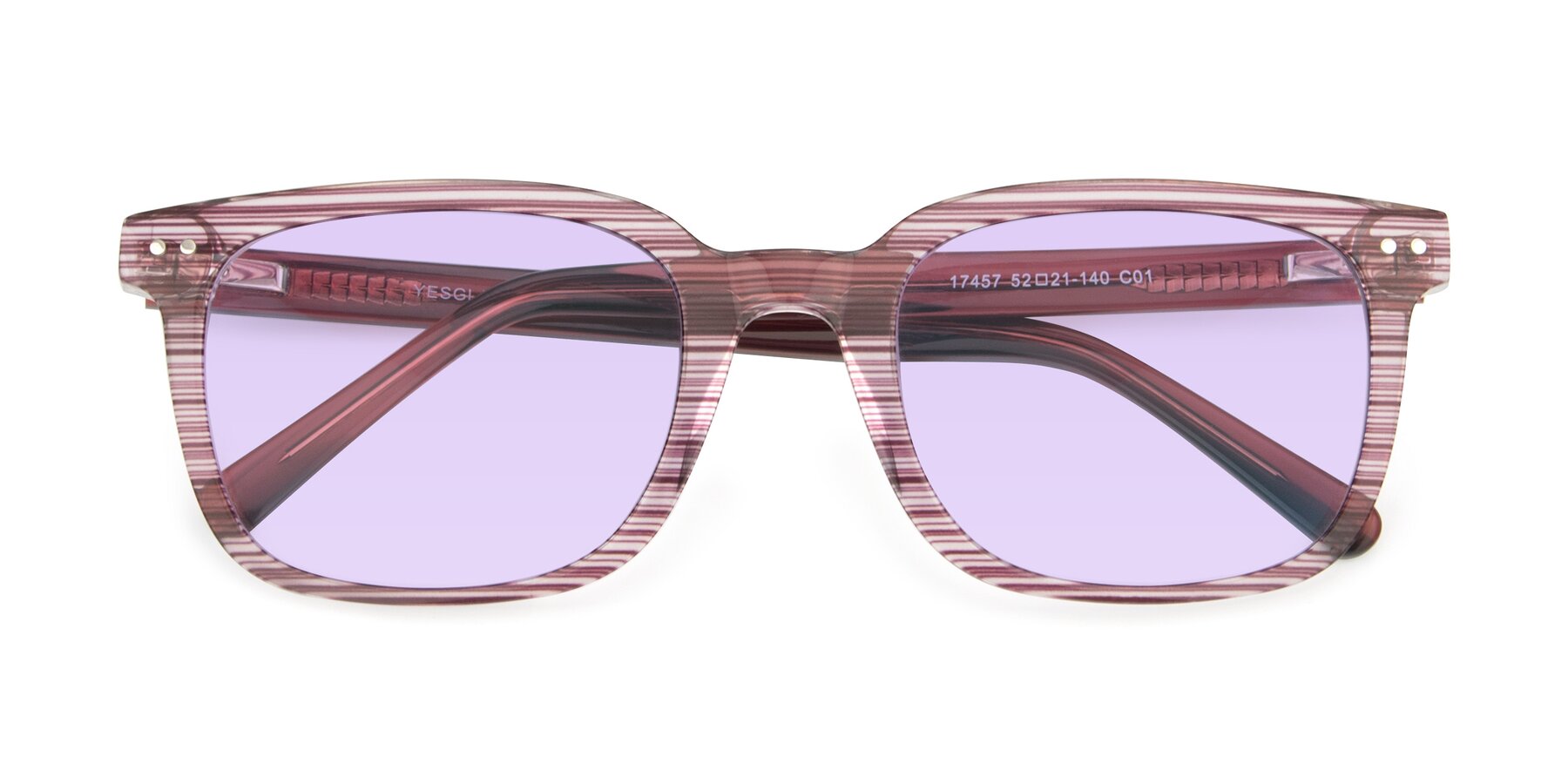 Folded Front of 17457 in Stripe Purple with Light Purple Tinted Lenses