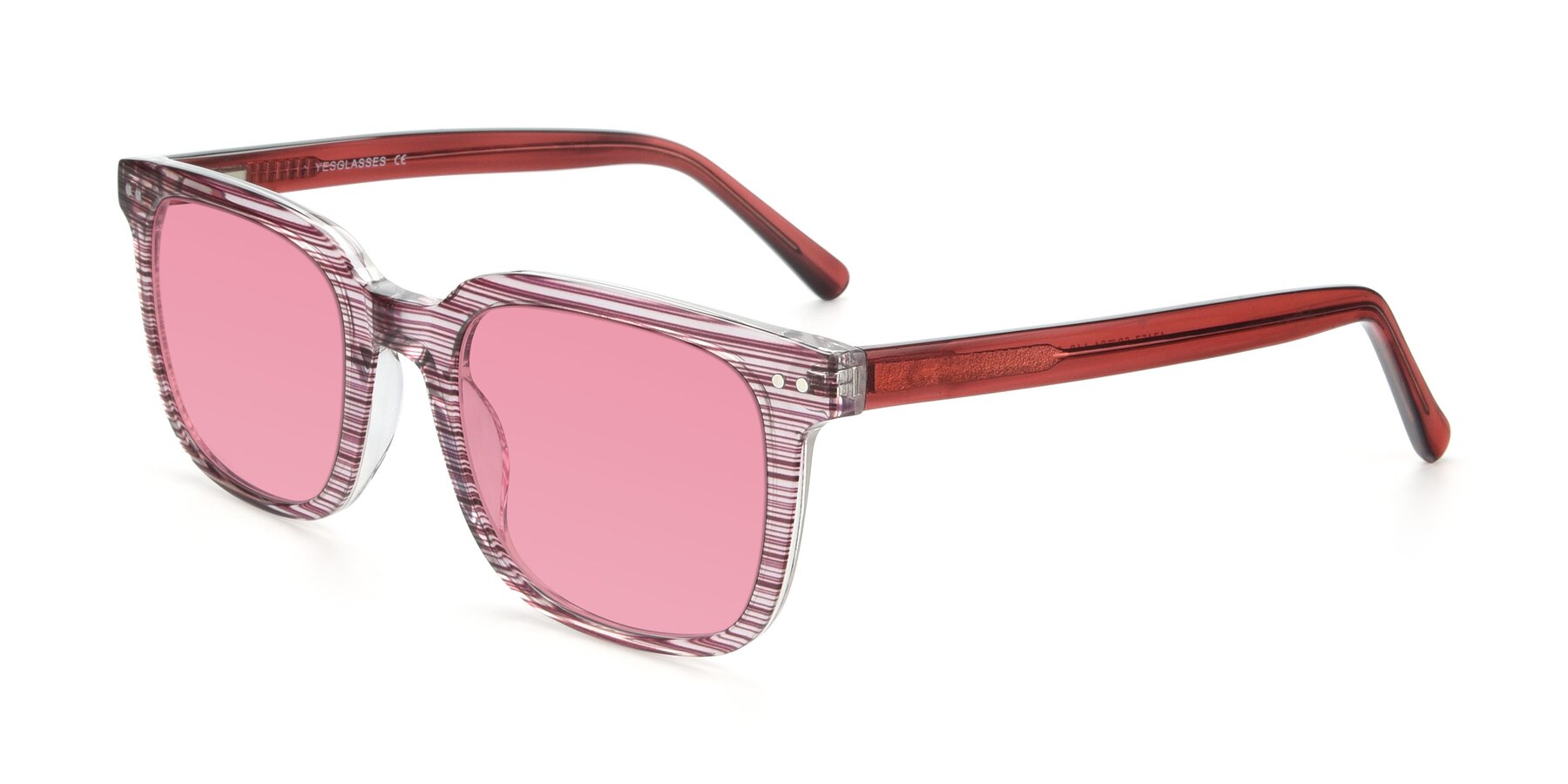 Angle of 17457 in Stripe Purple with Pink Tinted Lenses