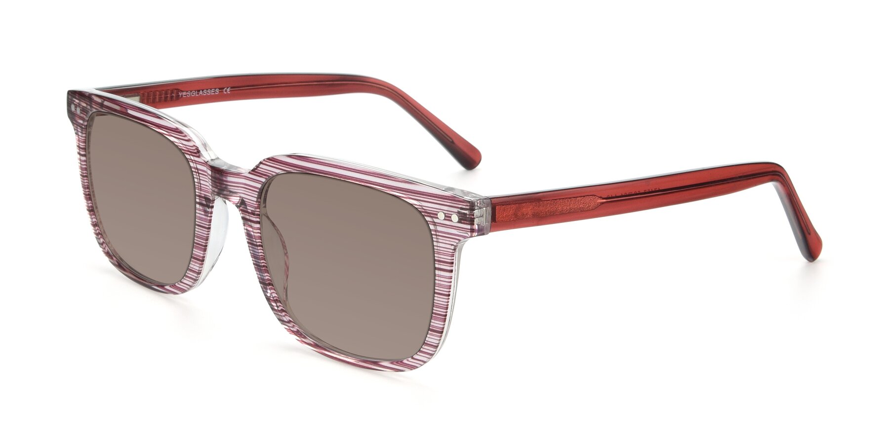 Angle of 17457 in Stripe Purple with Medium Brown Tinted Lenses