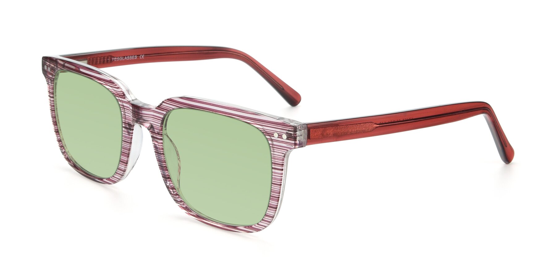 Angle of 17457 in Stripe Purple with Medium Green Tinted Lenses