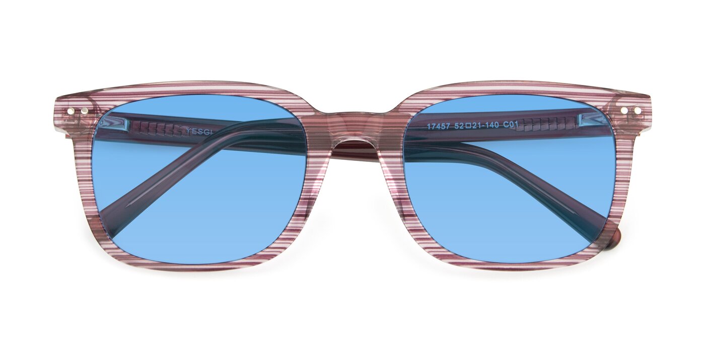 17457 - Stripe Purple Tinted Sunglasses