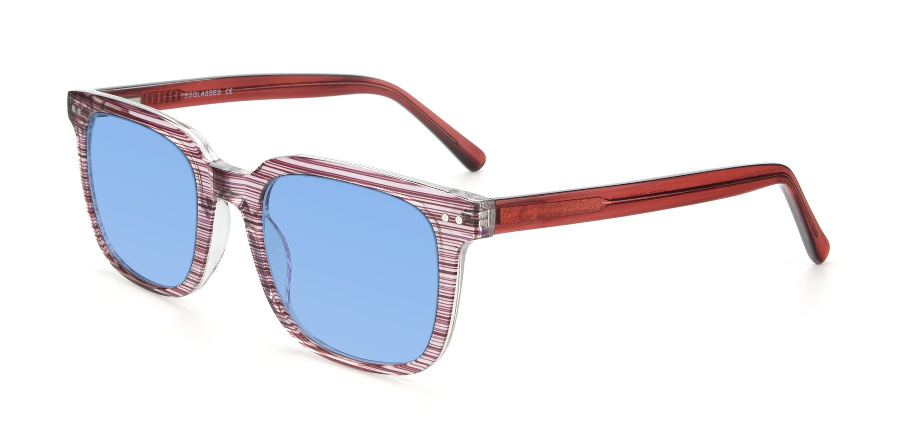 Angle of 17457 in Stripe Purple with Medium Blue Tinted Lenses