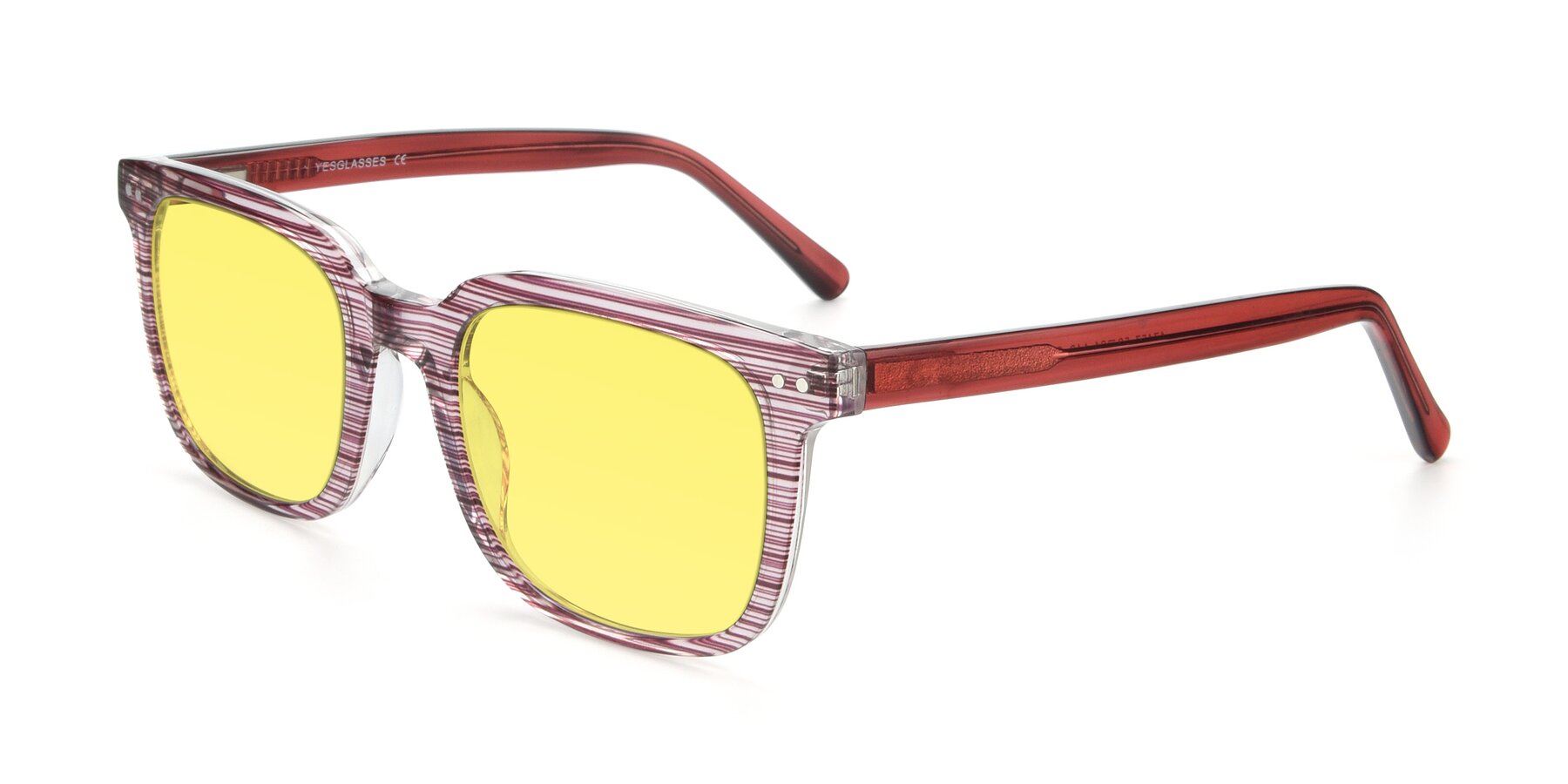 Angle of 17457 in Stripe Purple with Medium Yellow Tinted Lenses