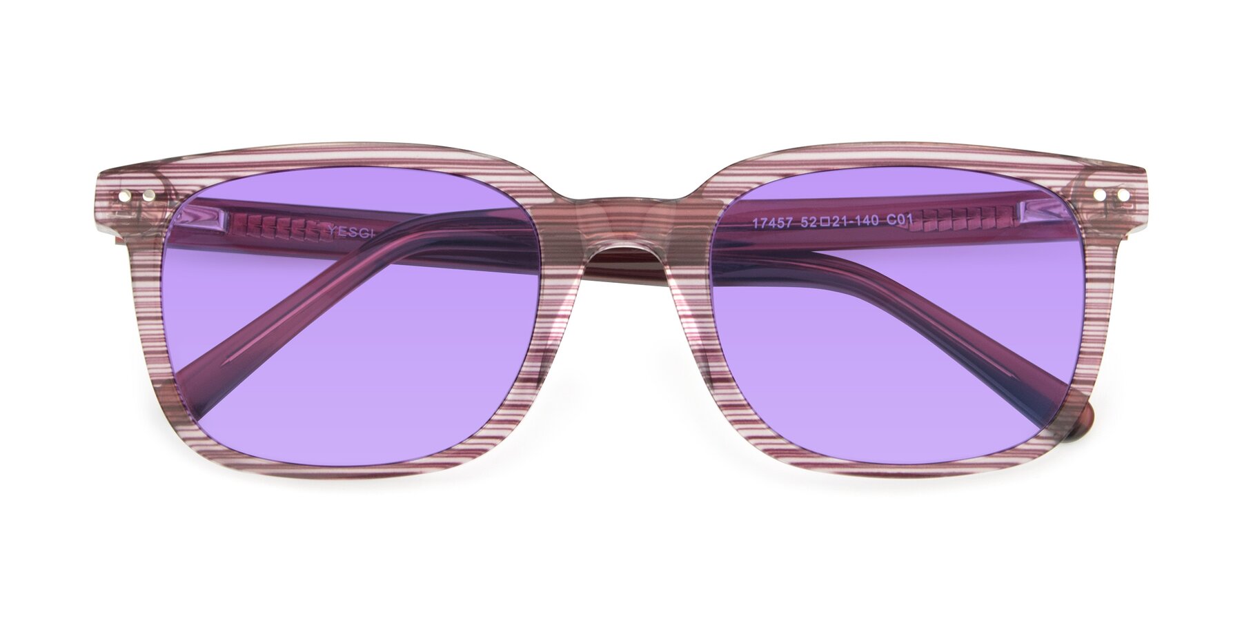 Folded Front of 17457 in Stripe Purple with Medium Purple Tinted Lenses