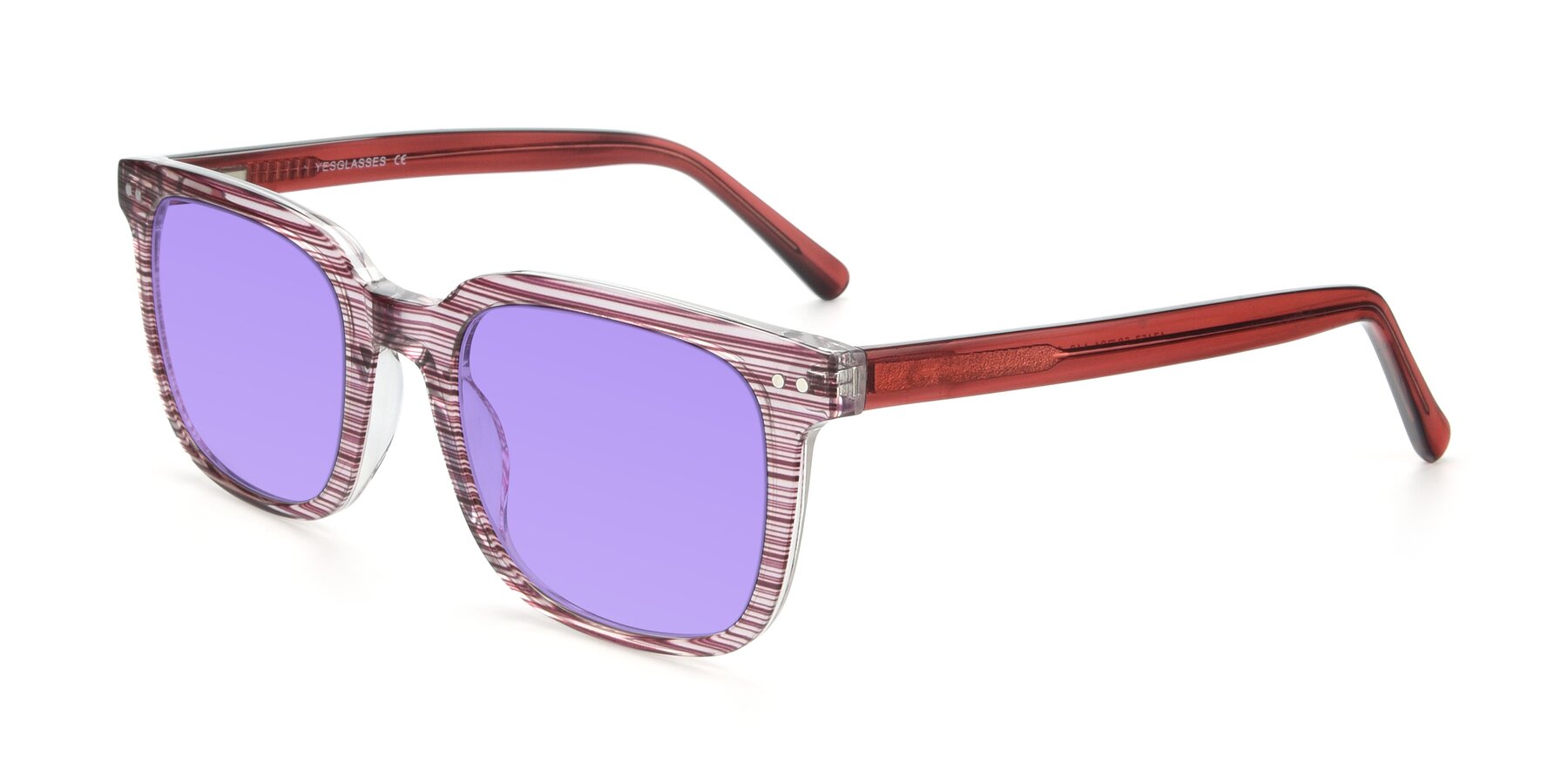 Angle of 17457 in Stripe Purple with Medium Purple Tinted Lenses