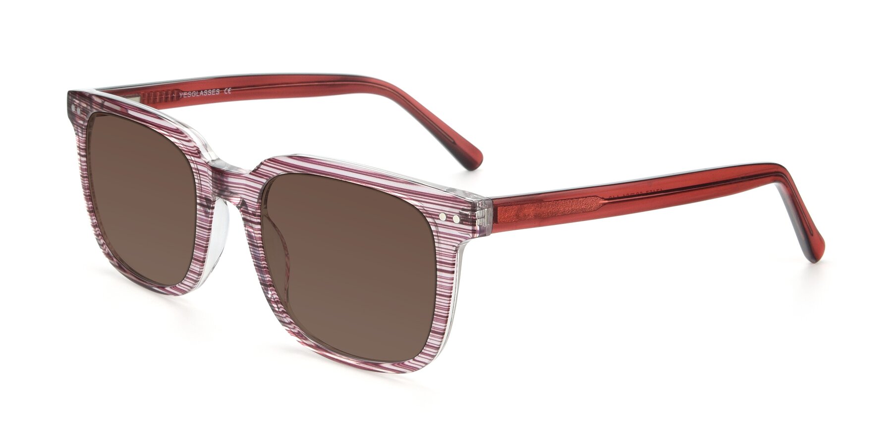 Angle of 17457 in Stripe Purple with Brown Tinted Lenses