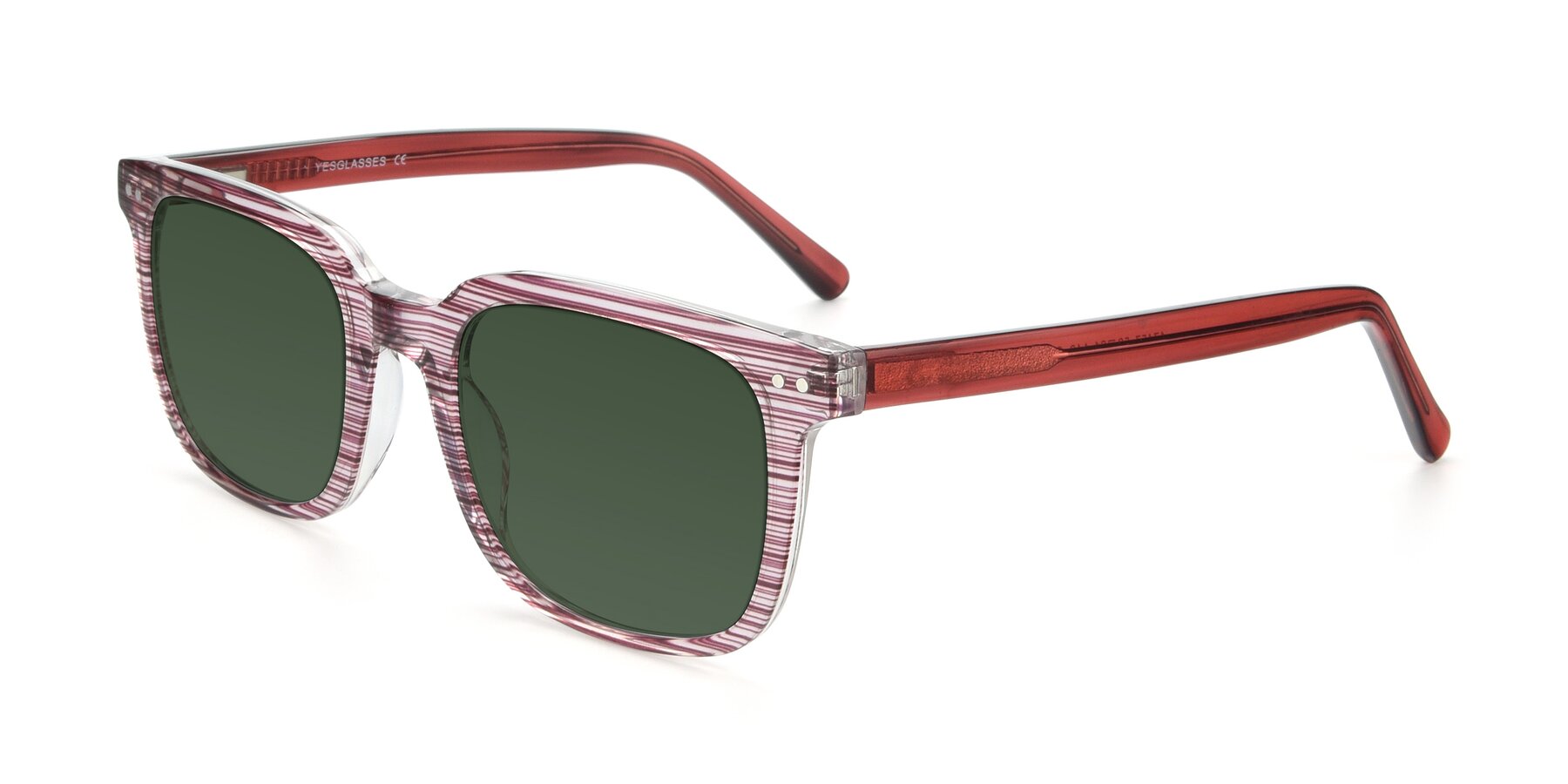 Angle of 17457 in Stripe Purple with Green Tinted Lenses