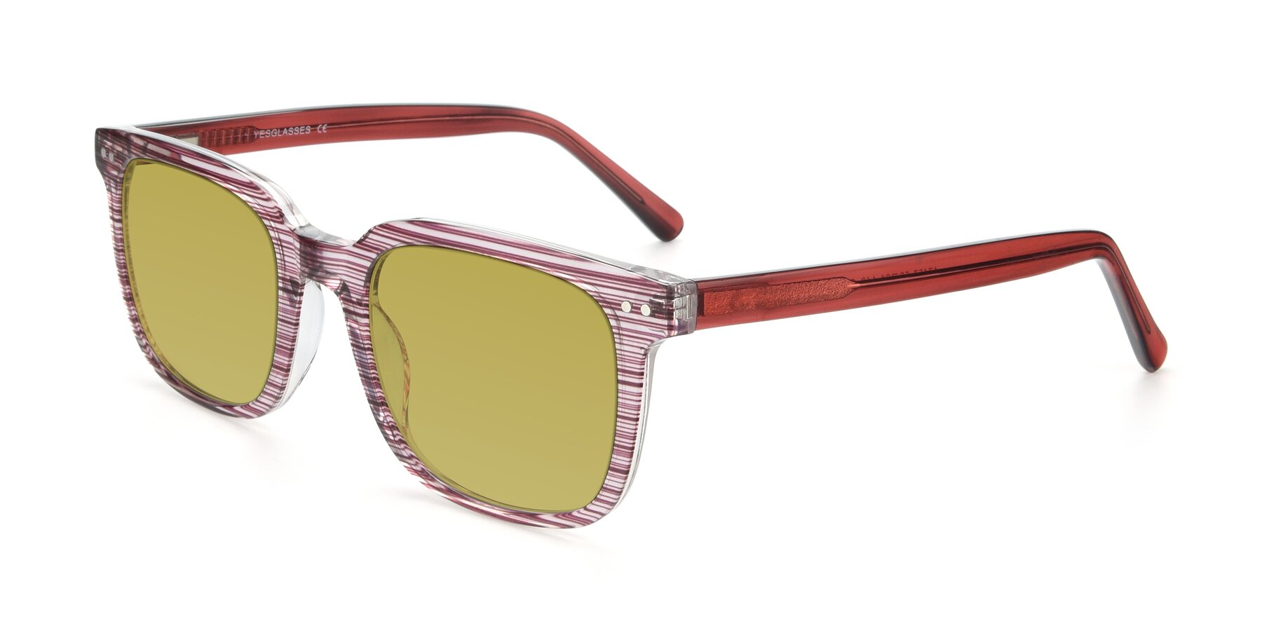 Angle of 17457 in Stripe Purple with Champagne Tinted Lenses