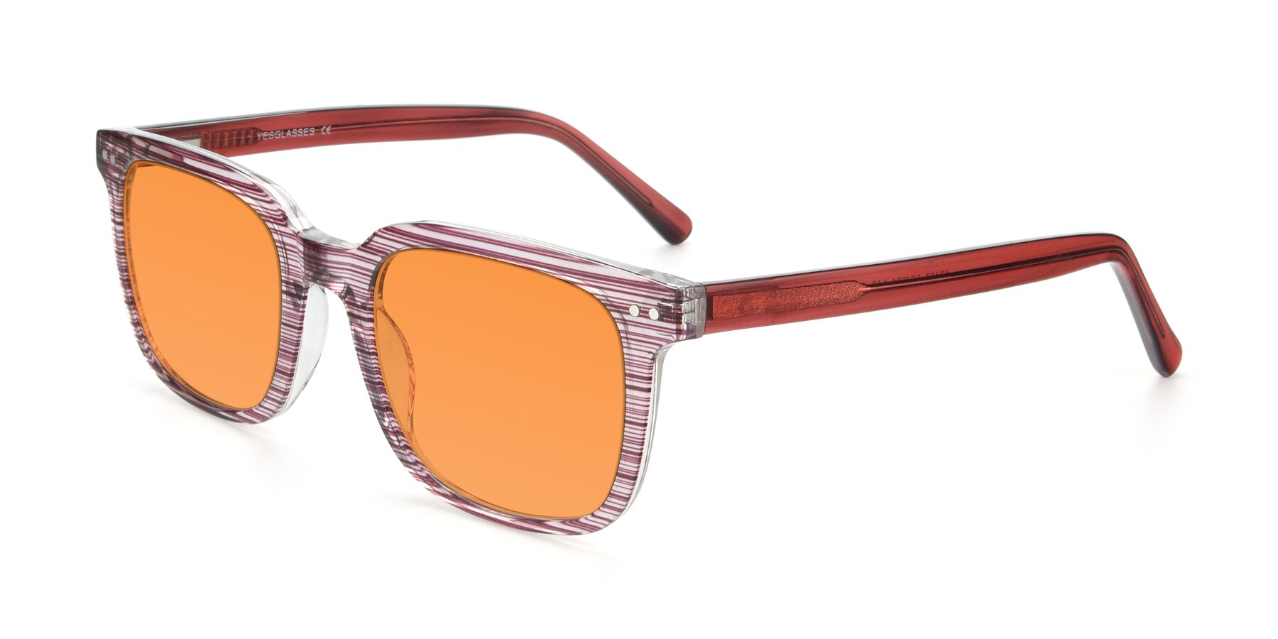 Angle of 17457 in Stripe Purple with Orange Tinted Lenses
