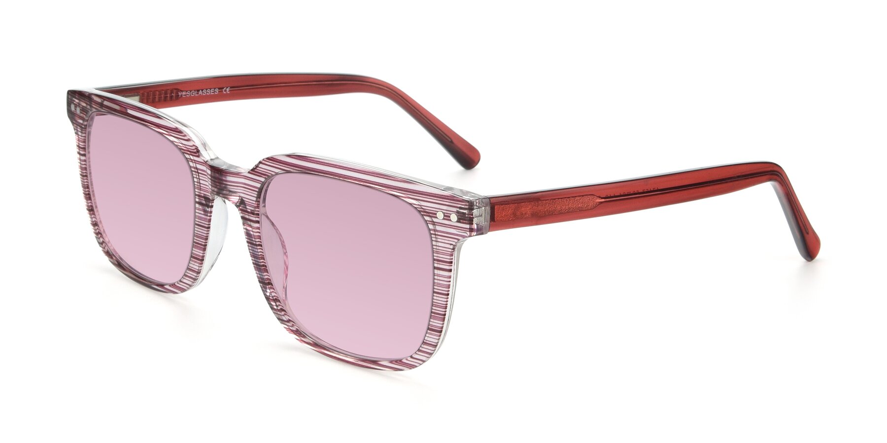 Angle of 17457 in Stripe Purple with Light Wine Tinted Lenses