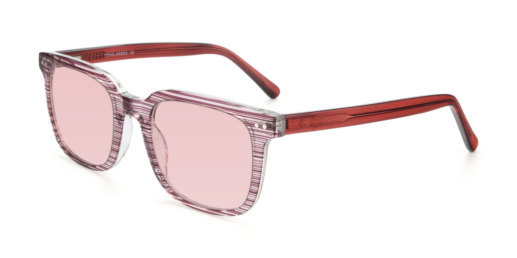 Angle of 17457 in Stripe Purple with Light Garnet Tinted Lenses