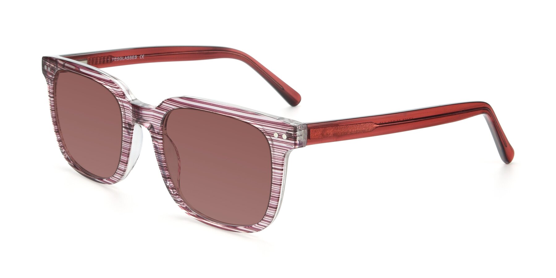 Angle of 17457 in Stripe Purple with Garnet Tinted Lenses