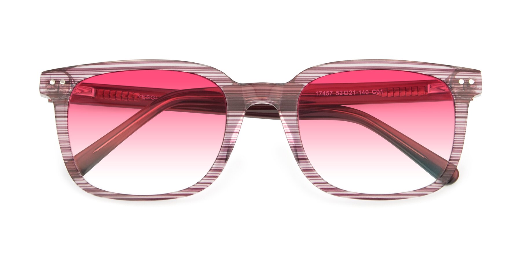 Folded Front of 17457 in Stripe Purple with Pink Gradient Lenses
