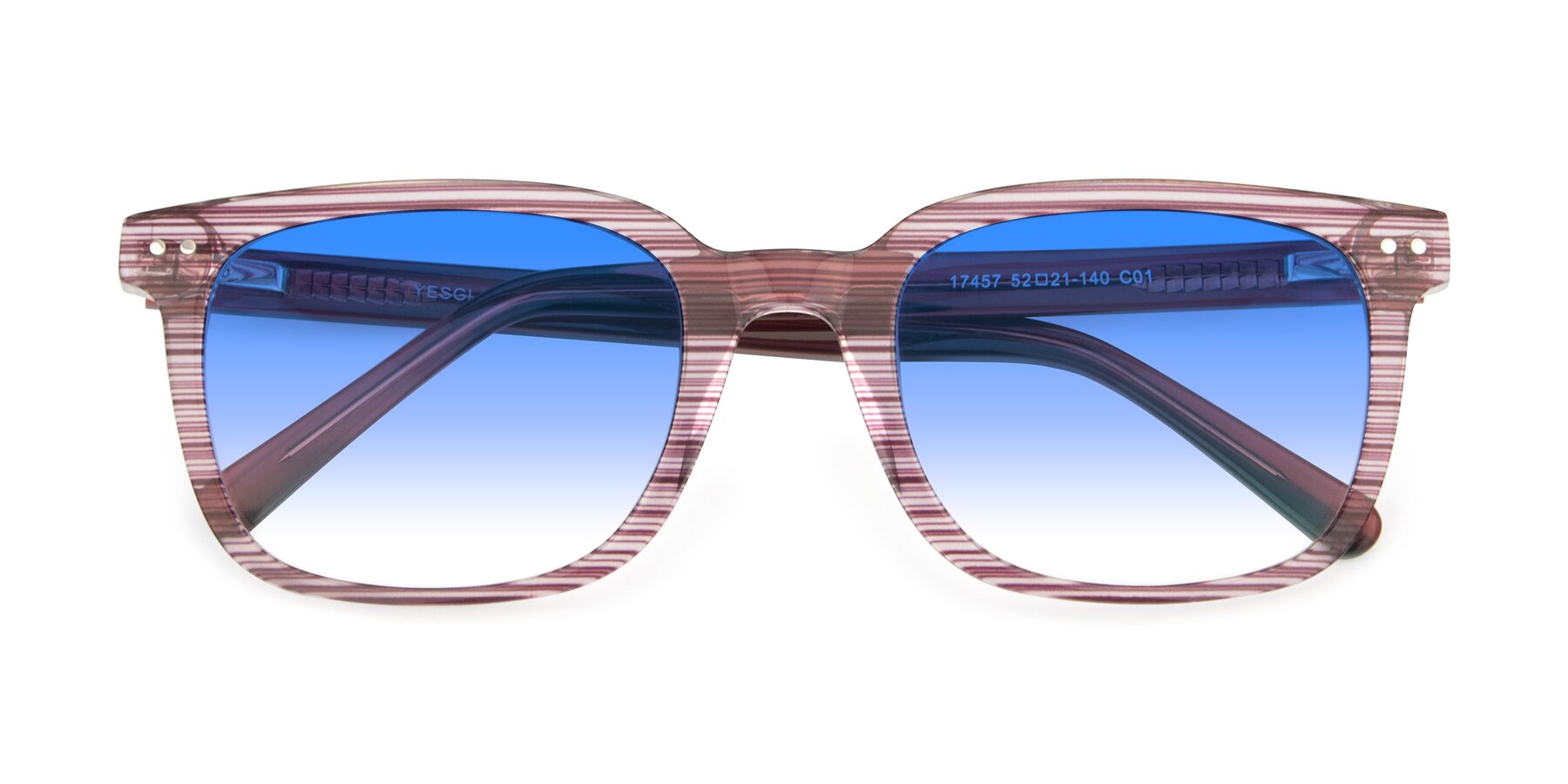 Folded Front of 17457 in Stripe Purple with Blue Gradient Lenses