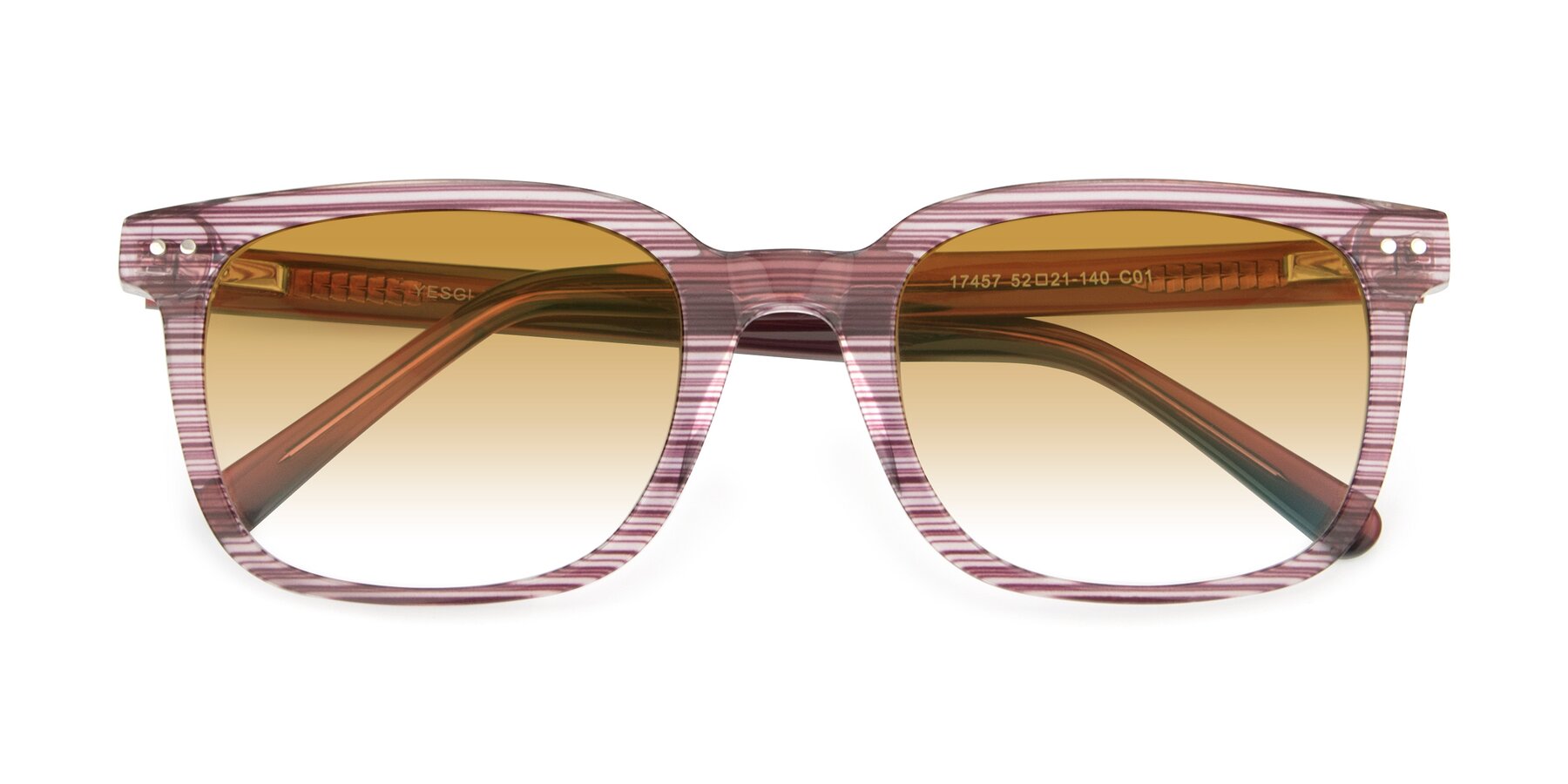 Folded Front of 17457 in Stripe Purple with Champagne Gradient Lenses