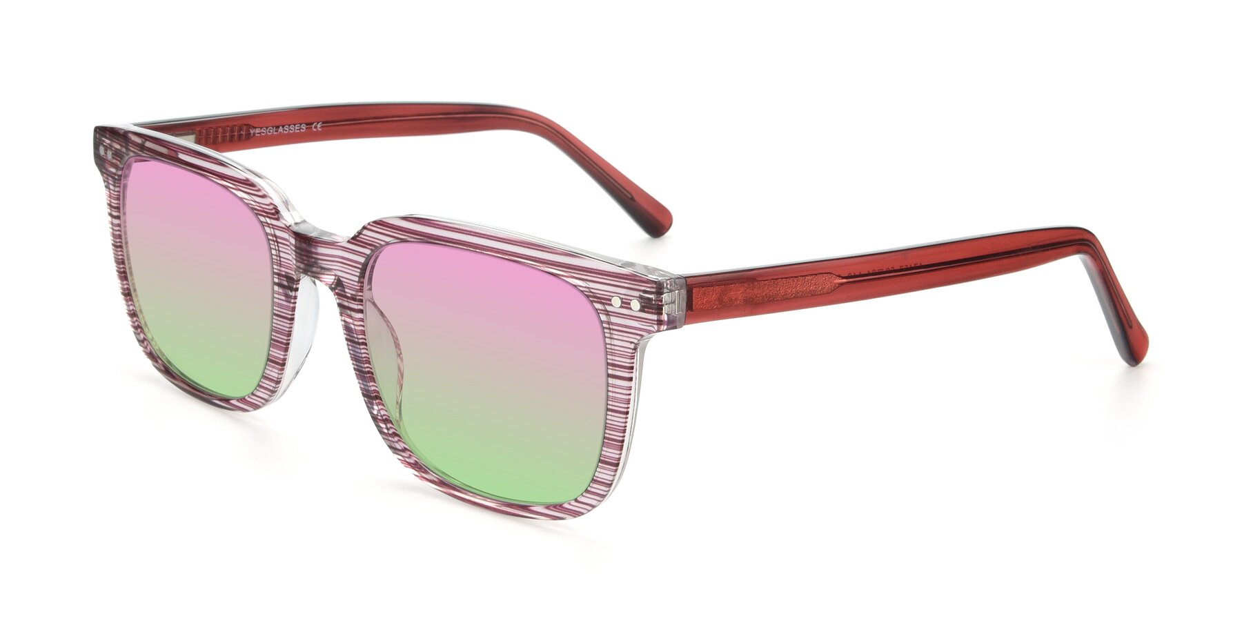Angle of 17457 in Stripe Purple with Pink / Green Gradient Lenses