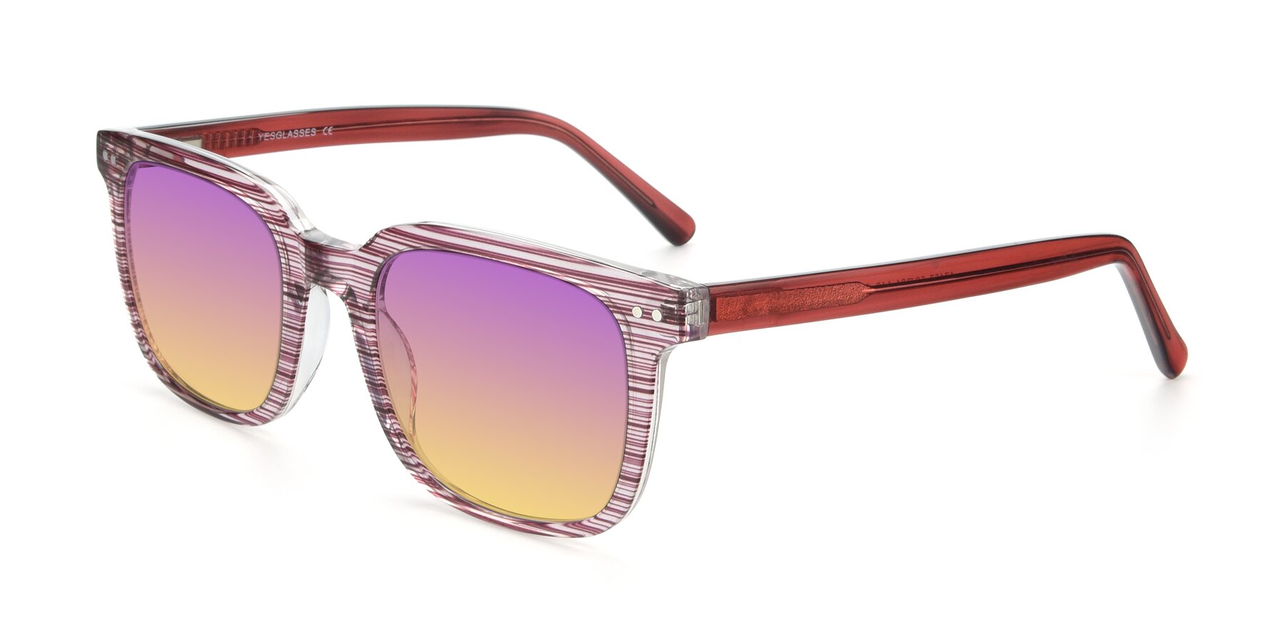 Angle of 17457 in Stripe Purple with Purple / Yellow Gradient Lenses
