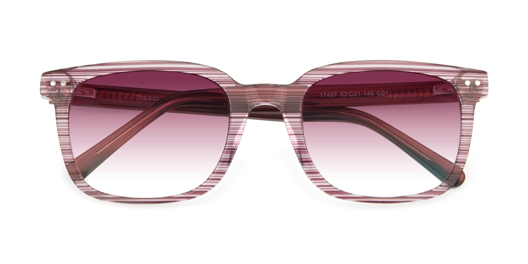 Folded Front of 17457 in Stripe Purple with Wine Gradient Lenses